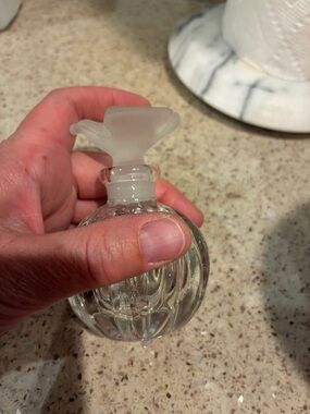 Vintage Perfume Bottle with Frosted Glass Stopper, Collectable Glass c.1980's